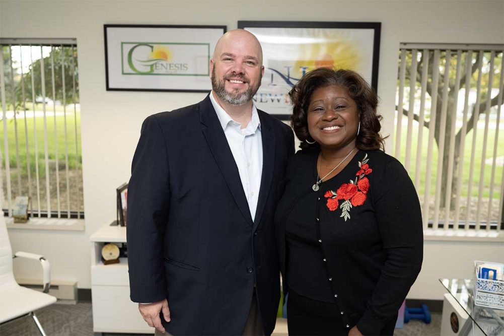 Mike Porter (left) president and chief operating officer of New Horizons Baking Co., and Trina Bediako, chief executive officer of New Horizons Baking Co.