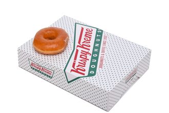 Krispy Kreme donut box and donut