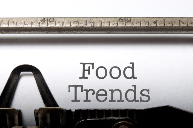 Food trends, typewriter text