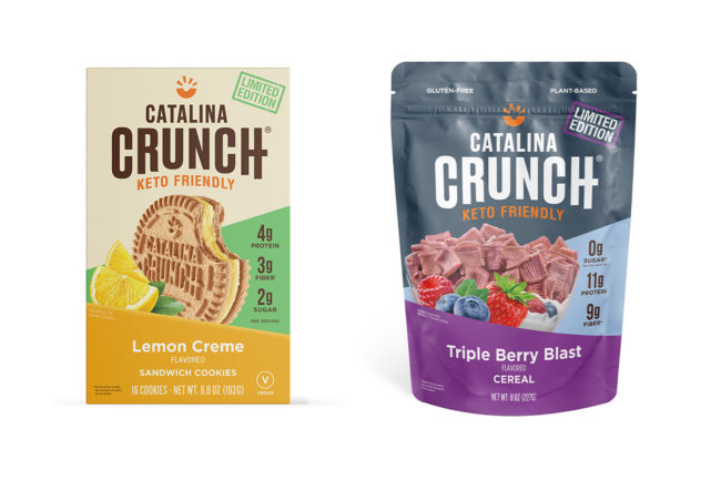 Catalina Crunch lemon creme cookies and berry cereal