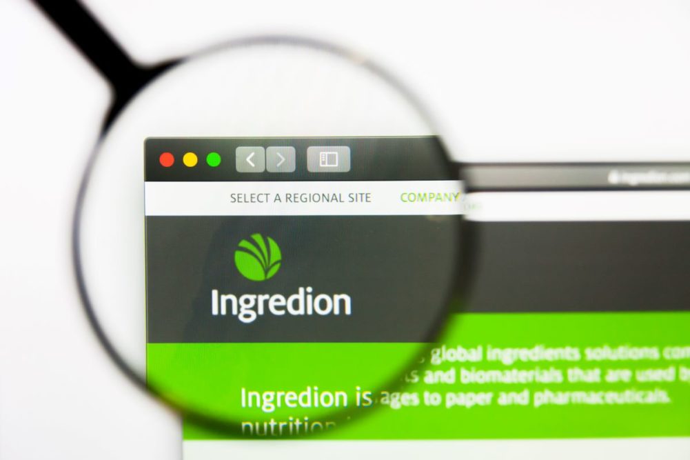Ingredion website, magnifying glass, Ingredion logo