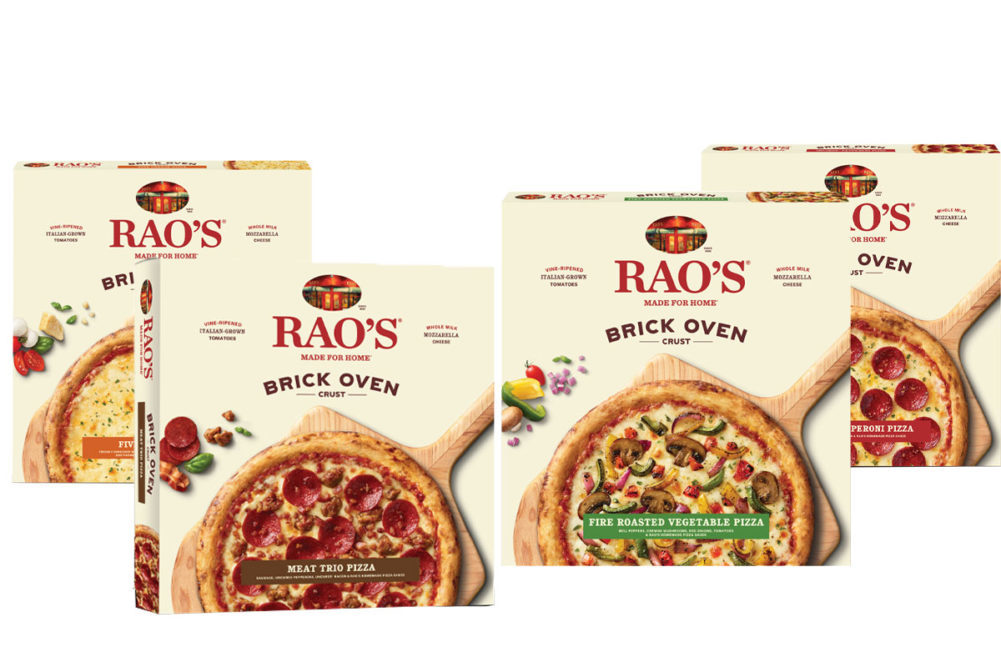 Assortment of Rao's pizzas.