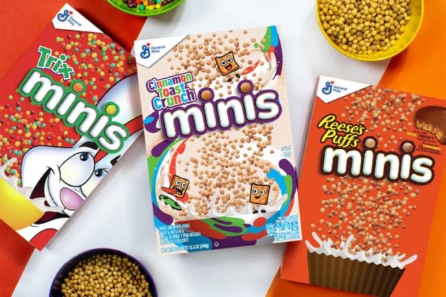 General Mills Reese's Puffs minis, Trix minis and Cinnamon Toast Crunch minis