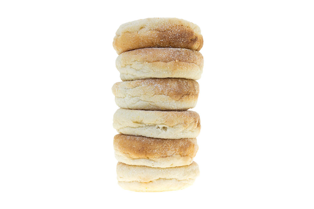 Stack of English muffins
