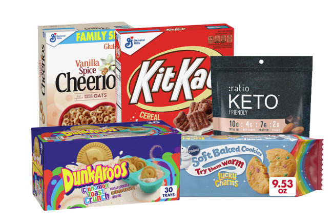 General Mills new cereals and snacks, Cheerios, :ratio, Pillsbury, Lucky Charms, Kit Kat