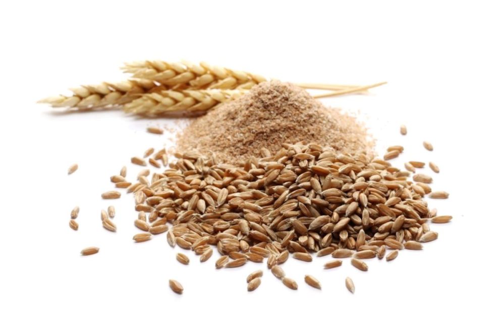 Wheat, spelt bran and wheat ears