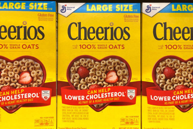 Cheerios cereal boxes
