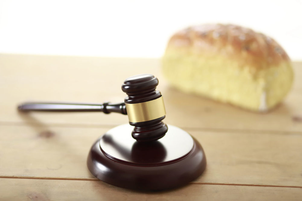 Gavel and loaf of bread