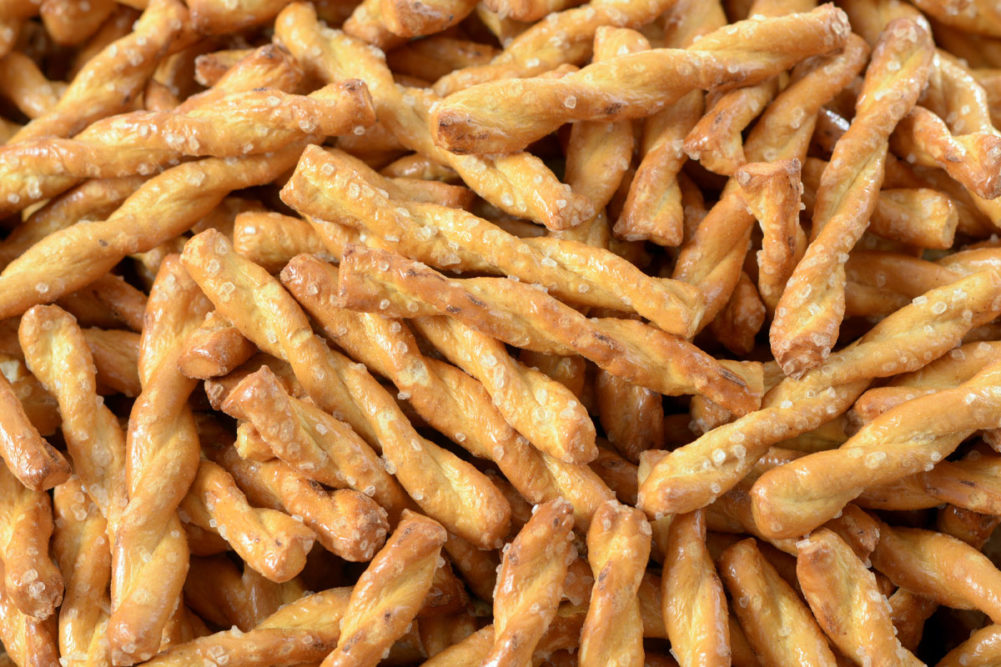 An abundance of pretzel sticks