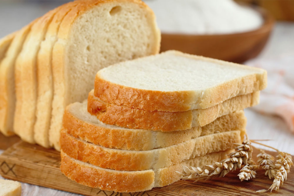 Sliced white bread 