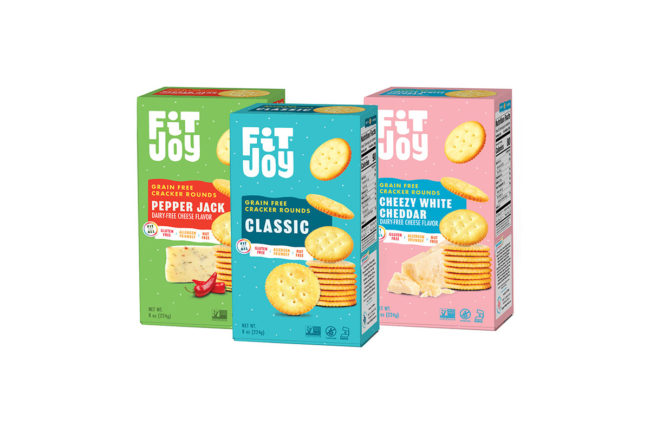 Assortment of three different FitJoy crackers. 