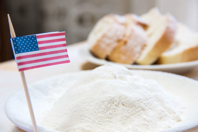 Plate of Flour with miniature American flag. 