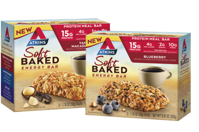 Packages of new Atkins energy bars. 