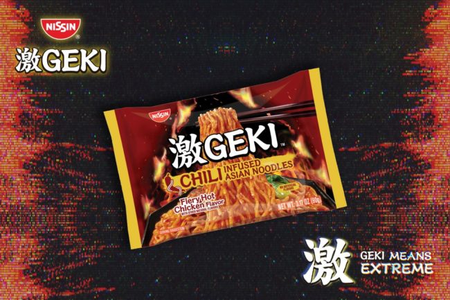 Nissin Foods GEKI Chili Infused Asian Noodles. 