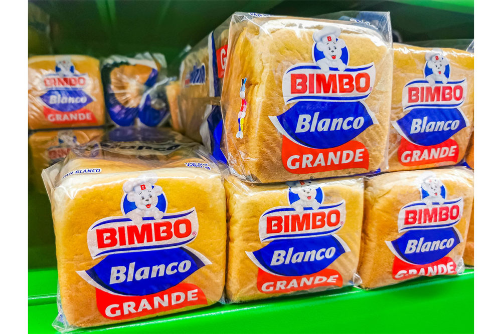 Bimbo bread at grocery store. 