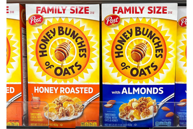 Honey Bunches of Oats at grocery store. 
