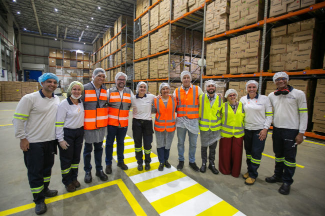Group of employees inside Pepsi plant in Brazil. 