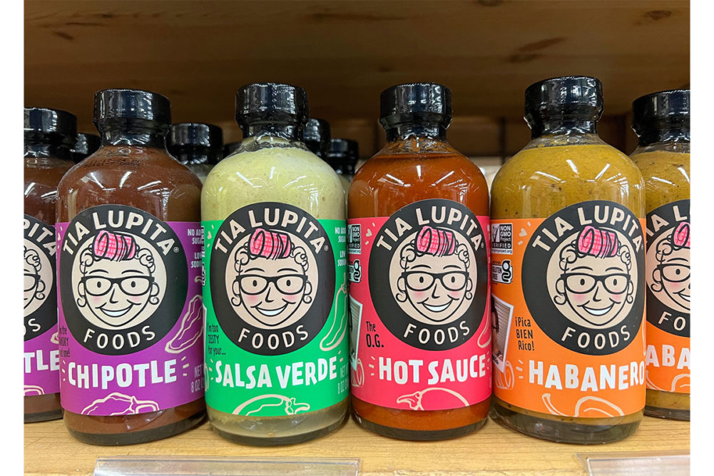 Tia Lupita sauces at supermarket. 