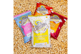 Four flavors of Be Happy Popcorn.