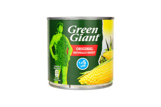 Can of Green Giant corn. 
