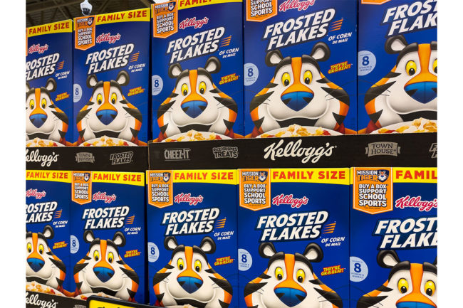 Boxes of Frosted Flakes.