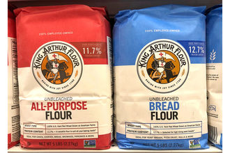 Bags of King Arthur flour. 