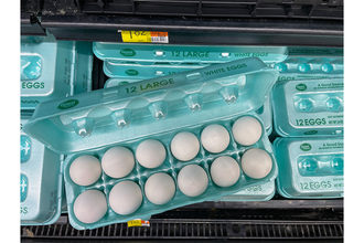 One dozen of eggs at Walmart. 