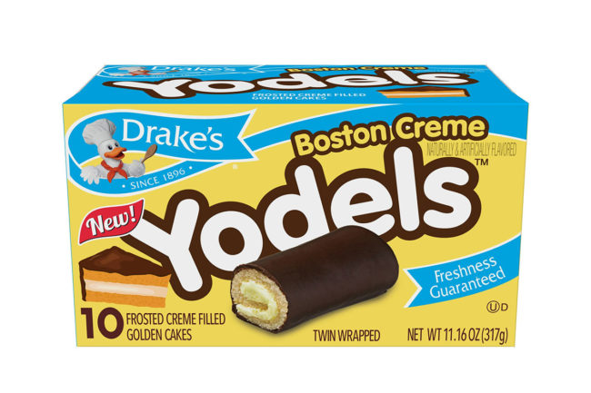 Box of Drake's Boston Creme Yodels. 