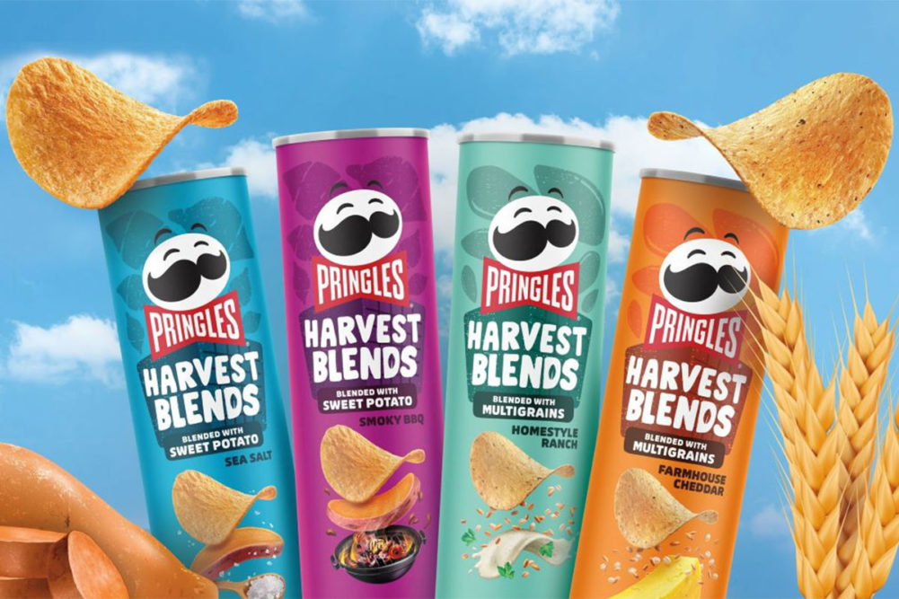 Four flavors of Pringles Harvest Blends. 