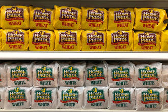 Home Pride Bread at the grocery store. 