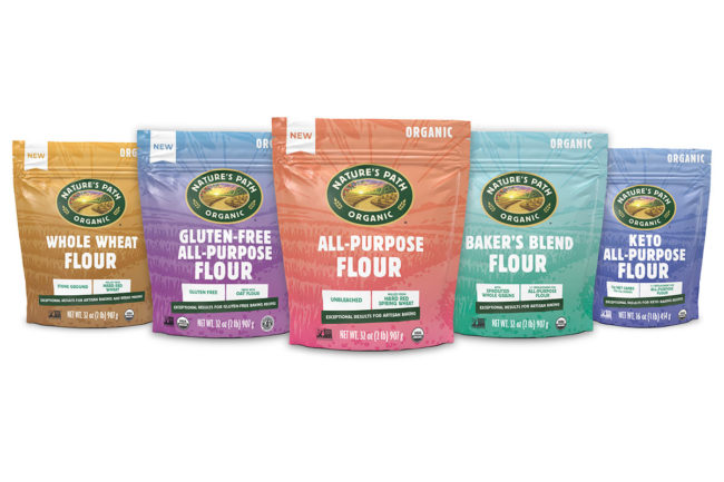 Collection of Nature's Path flours. 