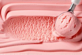 Strawberry ice cream. 