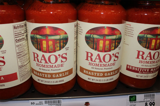 Rao's pasta sauces. 