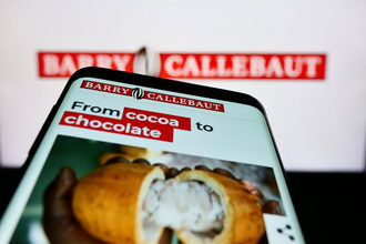 Barry Callebaut logo on phone. 