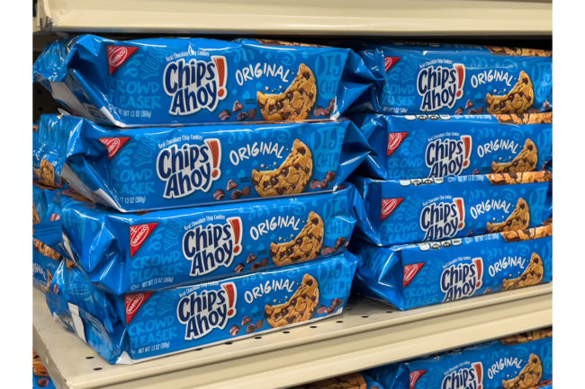 Chips Ahoy! cookies in the grocery store. 