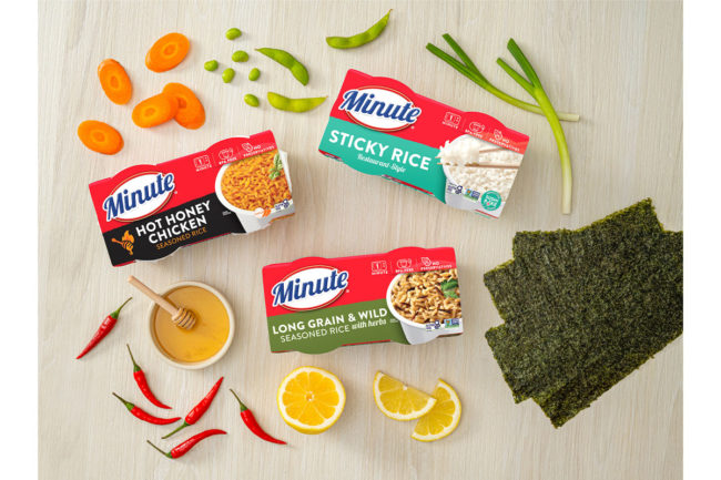 Assortment of new Minute Rice products from Riviana Foods. 