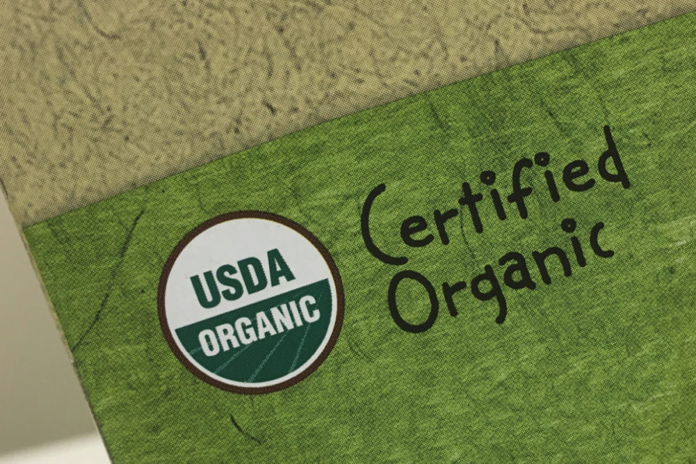Certified organic label