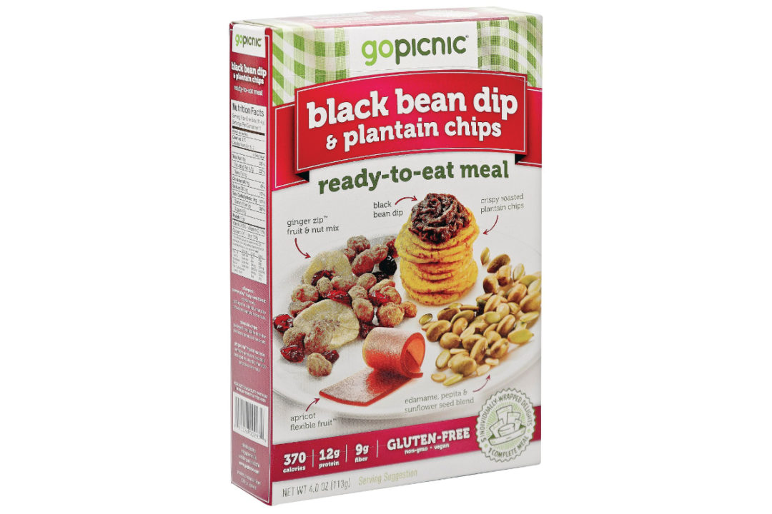 Go Picnic black bean dip and plantain chips meal
