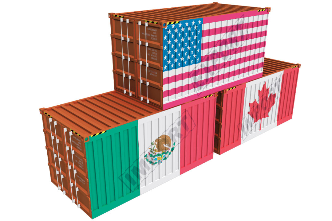 Cargo containers from Canada, Mexico and the United States